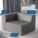 Mingle Left Arm Chair Sectional Sofa Unit in Gray Vegan Leather