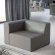 Mingle Left Arm Chair Sectional Sofa Unit in Gray Vegan Leather