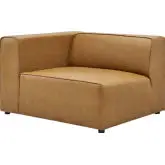 Mingle Left Arm Chair Sectional Sofa Unit in Tan Vegan Leather