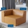 Mingle Left Arm Chair Sectional Sofa Unit in Tan Vegan Leather