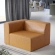 Mingle Left Arm Chair Sectional Sofa Unit in Tan Vegan Leather