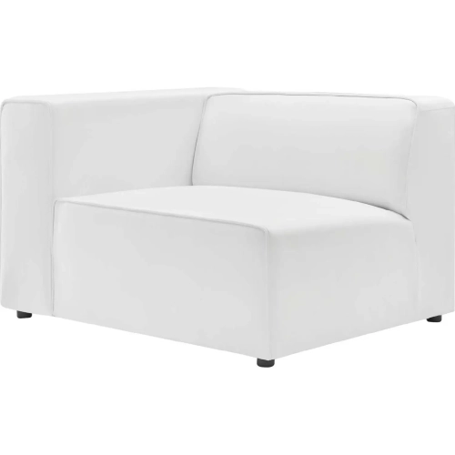 Mingle Left Arm Chair Sectional Sofa Unit in White Vegan Leather