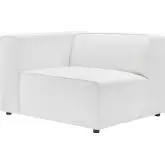 Mingle Left Arm Chair Sectional Sofa Unit in White Vegan Leather