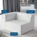 Mingle Left Arm Chair Sectional Sofa Unit in White Vegan Leather