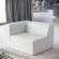 Mingle Left Arm Chair Sectional Sofa Unit in White Vegan Leather