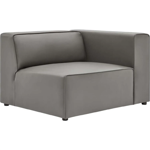 Mingle Right Arm Chair Sectional Sofa Unit in Gray Vegan Leather