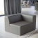 Mingle Right Arm Chair Sectional Sofa Unit in Gray Vegan Leather