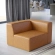 Mingle Right Arm Chair Sectional Sofa Unit in Tan Vegan Leather