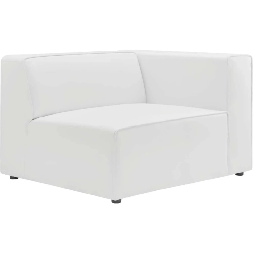 Mingle Right Arm Chair Sectional Sofa Unit in White Vegan Leather