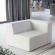 Mingle Right Arm Chair Sectional Sofa Unit in White Vegan Leather