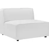 Mingle Armless Chair Sectional Sofa Unit in White Vegan Leather