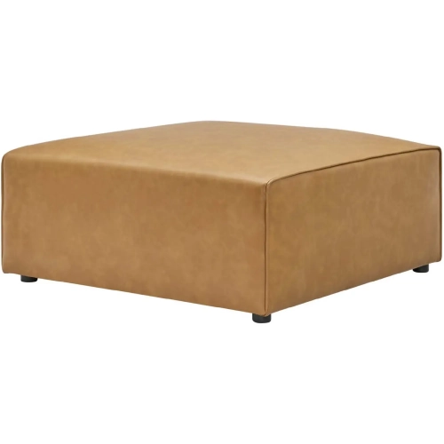 Mingle Ottoman in Tan Vegan Leather