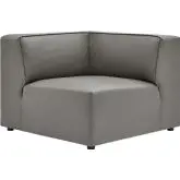 Mingle Corner Chair Sectional Sofa Unit in Gray Vegan Leather