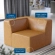 Mingle Corner Chair Sectional Sofa Unit in Tan Vegan Leather