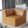 Mingle Corner Chair Sectional Sofa Unit in Tan Vegan Leather