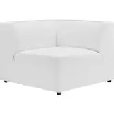 Mingle Corner Chair Sectional Sofa Unit in White Vegan Leather