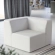 Mingle Corner Chair Sectional Sofa Unit in White Vegan Leather