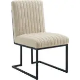 Indulge Dining Chair in Channel Tufted Beige Fabric