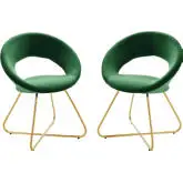 Nouvelle Dining Chair in Emerald Green Velvet & Gold Metal (Set of 2)