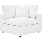 Commix Down Overstuffed Corner Chair in White Vegan Leather