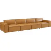 Restore 4 Piece Sofa in Tan Vegan Leather