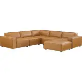 Restore 6 Piece Sectional Sofa in Tan Vegan Leather