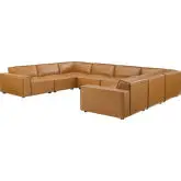 Restore 8 Piece Sectional Sofa in Tan Vegan Leather