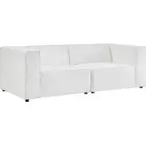 Mingle 2 Piece Loveseat in White Vegan Leather