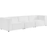 Mingle 3 Piece Sectional Sofa in White Vegan Leather