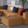 Mingle 4 Piece Sofa and 2 Ottomans Set in Tan Vegan Leather
