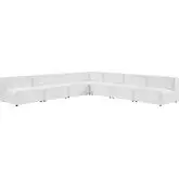 Mingle 7 Piece Sectional Sofa in White Vegan Leather