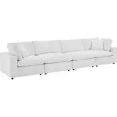 Commix Down Filled Overstuffed 4 Piece Sofa in White Performance Velvet