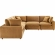 Commix Down Filled Overstuffed 5 Piece Sectional Sofa in Cognac Velvet