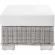 Conway Outdoor Ottoman in White Fabric & Gray Wicker Rattan
