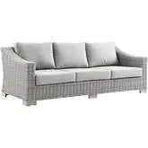 Conway Outdoor Sofa in Gray Fabric & Gray Wicker Rattan