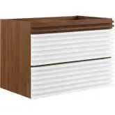 Render 30" Wall Mount Bathroom Vanity in White Walnut Finish (Sink Not Included)