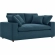 Commix Down Filled Overstuffed Loveseat in Azure Blue Fabric