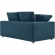 Commix Down Filled Overstuffed Loveseat in Azure Blue Fabric