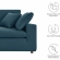 Commix Down Filled Overstuffed Loveseat in Azure Blue Fabric