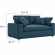 Commix Down Filled Overstuffed Loveseat in Azure Blue Fabric