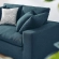 Commix Down Filled Overstuffed Loveseat in Azure Blue Fabric