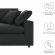 Commix Down Filled Overstuffed Loveseat in Black Fabric
