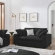 Commix Down Filled Overstuffed Loveseat in Black Fabric