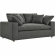 Commix Down Filled Overstuffed Loveseat in Gray Fabric