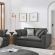 Commix Down Filled Overstuffed Loveseat in Gray Fabric