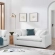 Commix Down Filled Overstuffed Loveseat in Pure White Fabric