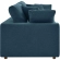 Commix Down Filled Overstuffed Sofa in Azure Blue Fabric