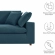 Commix Down Filled Overstuffed Sofa in Azure Blue Fabric