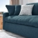 Commix Down Filled Overstuffed Sofa in Azure Blue Fabric