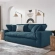 Commix Down Filled Overstuffed Sofa in Azure Blue Fabric
